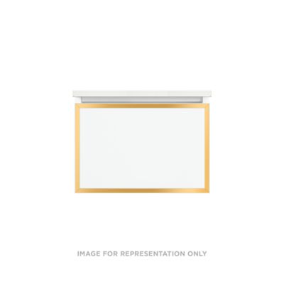 Robern VP24H2D21P21S82 Modular Vanity, 24" x 15" x 21", White, Matte Gold Frame, Plumbing Drawer, Selectable Night Light, 270