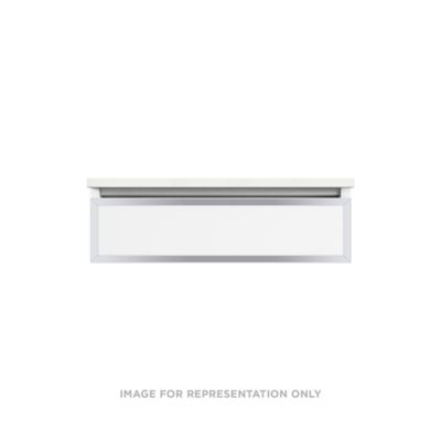 Robern VP30H1D21F19S76 Modular Vanity, 30" x 7-1/2" x 21", Satin White, Chrome Frame, Full Drawer, Selectable Night Light, 27