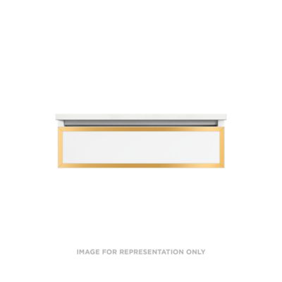Robern VP30H1D21F21N82 Modular Vanity, 30" x 7-1/2" x 21", White, Matte Gold Frame, Full Drawer