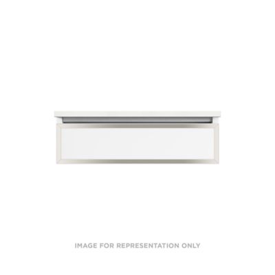 Robern VP30H1D21P21N77 Modular Vanity, 30" x 7-1/2" x 21", White, Polished Nickel Frame, Plumbing Drawer