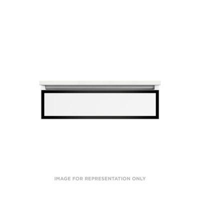 Robern VP30H1D21T21N83 Modular Vanity, 30" x 7-1/2" x 21", White, Matte Black Frame, Tip Out Drawer
