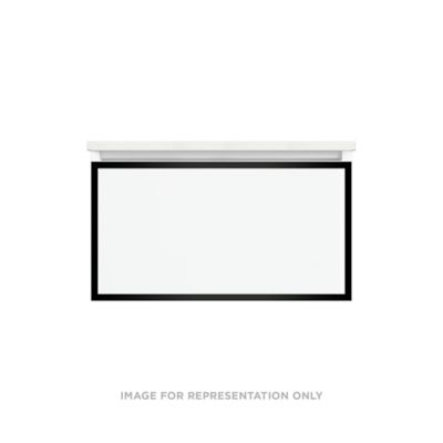 Robern VP30H2D21F11N83 Modular Vanity, 30" x 7-1/2" x 21", Tinted Gray Mirror, Matte Black Frame, Full Drawer