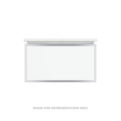 Robern VP30H2D21P19N76 Modular Vanity, 30" x 15" x 21", Satin White, Chrome Frame, Plumbing Drawer
