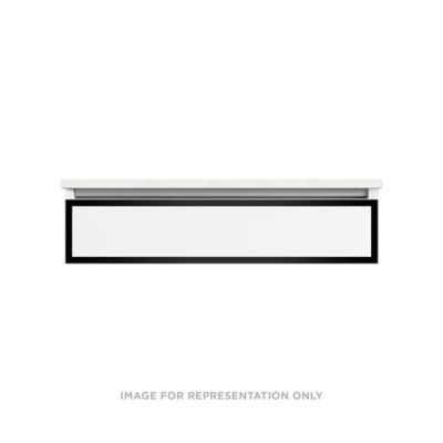 Robern VP36H1D21F27S83 Modular Vanity, 36" x 7-1/2" x 21", Matte Gray, Matte Black Frame, Full Drawer, Selectable Night Light