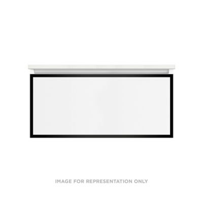 Robern VP36H2D21F26S83 Modular Vanity, 36" x 15" x 21", Matte White, Matte Black Frame, Full Drawer, Selectable Night Light, 