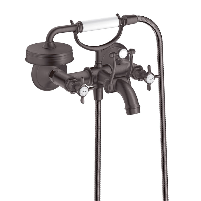 AXOR Montreux 2-Handle Wall-Mounted Tub Filler with Cross Handles and 1.8 GPM Handshower