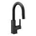 Moen S62308 STo One Handle High Arc Pulldown Bar Faucet in Matte Black
