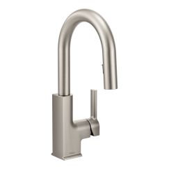 Moen S62308 STo One Handle High Arc Pulldown Bar Faucet in Spot Resist Stainless