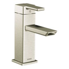 Moen S6701 90 Degree 1.0 GPM Deck Mounted Bathroom Faucet - Valve Included in Brushed Nickel