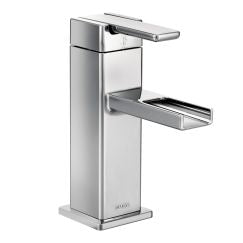 Moen S6705 90 - Degree Single Hole Handle Mid - Arc Lavatory Faucet in Chrome