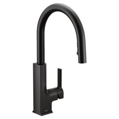 Moen S72308 STo Collection Single Handle Pulldown Spray Kitchen Faucet with Reflex Technology in Matte Black