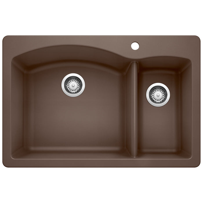 BLANCO 440197 Diamond 1-1/2 Double Bowl Dual Mount Kitchen Sink - Café