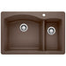 BLANCO 440197 Diamond 1-1/2 Double Bowl Dual Mount Kitchen Sink - Café