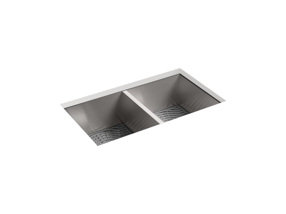 Sterling Ludington 32" undermount double-bowl kitchen sink with accessories - Stainless Steel
