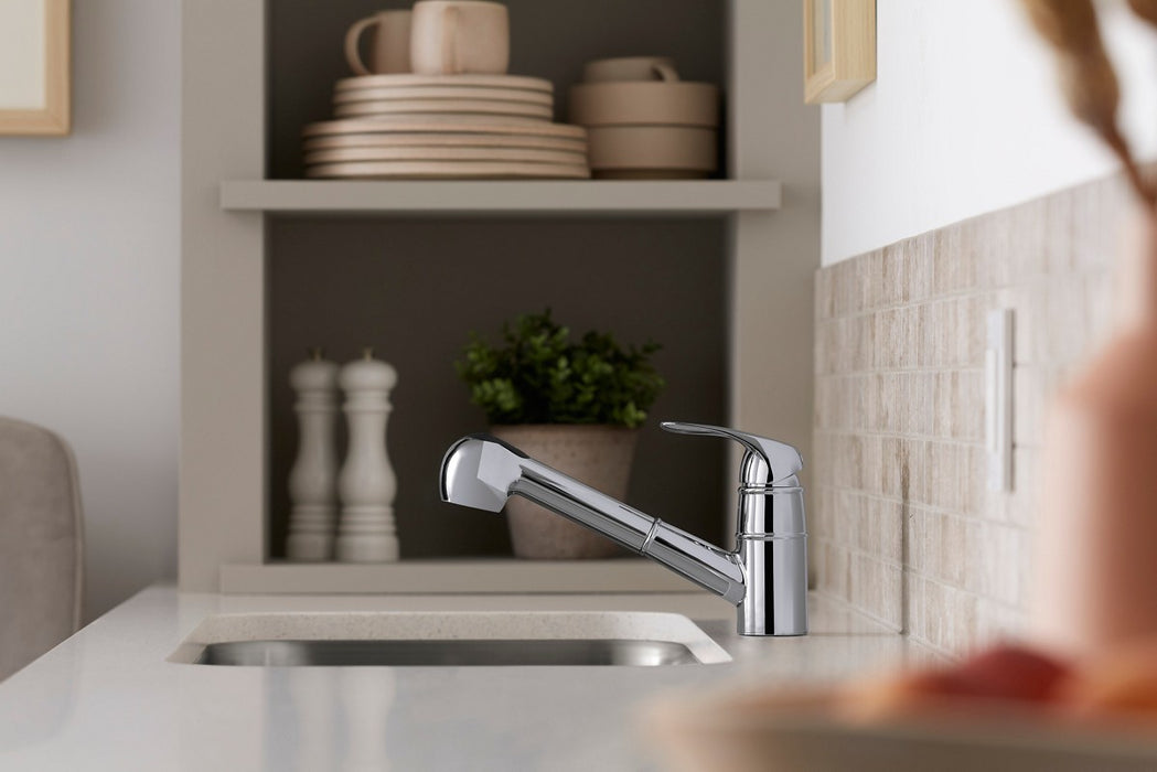 Sterling Valton Pull-out single-handle kitchen faucet - Polished Chrome