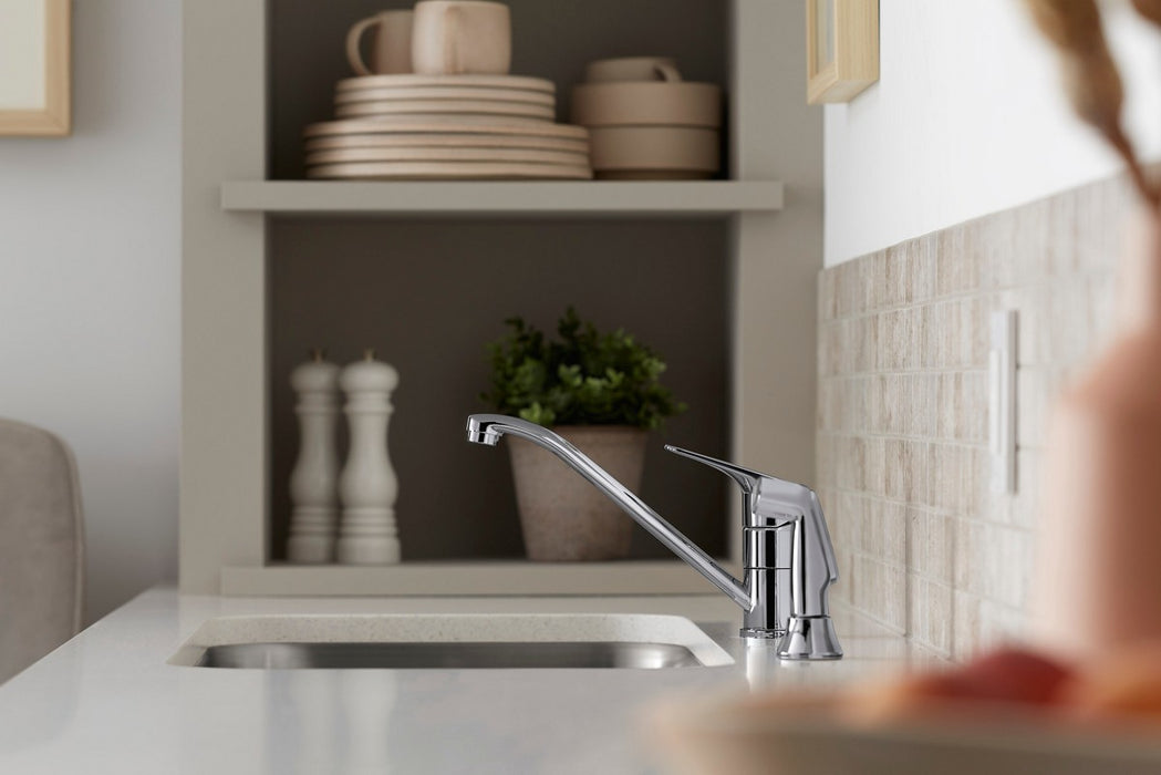 Sterling Valton Single-handle kitchen sink faucet with sidespray - Polished Chrome