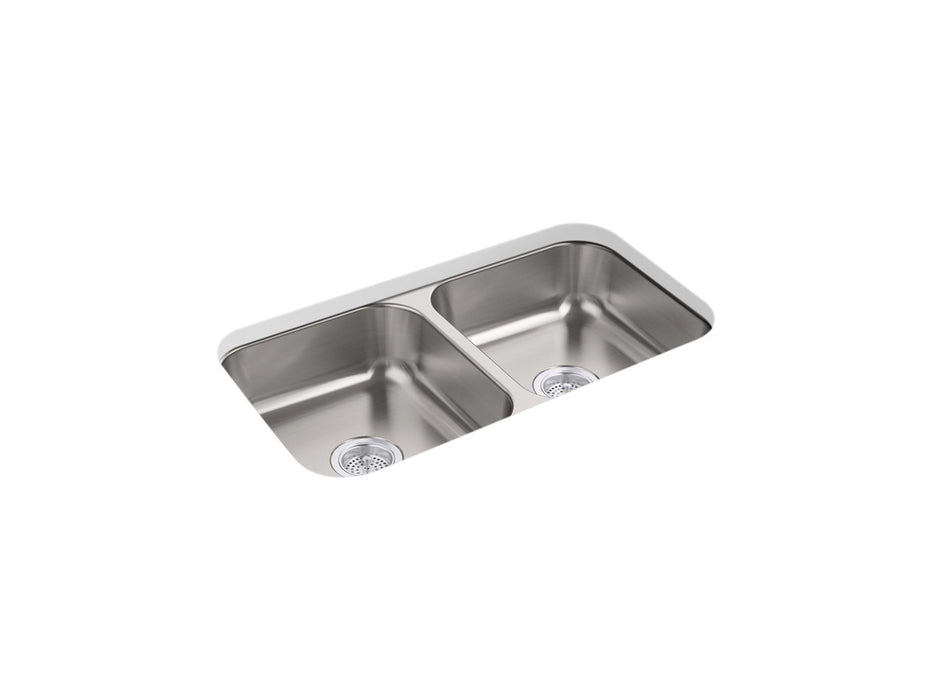 Sterling McAllister 32" undermount double-bowl kitchen sink - Stainless Steel