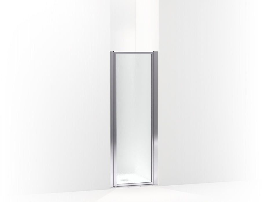 SterlingStandardpivotshowerdoor,64"Hx23-1/2"-25"W,with1/8"-thickRaintexturedglass - Silver
