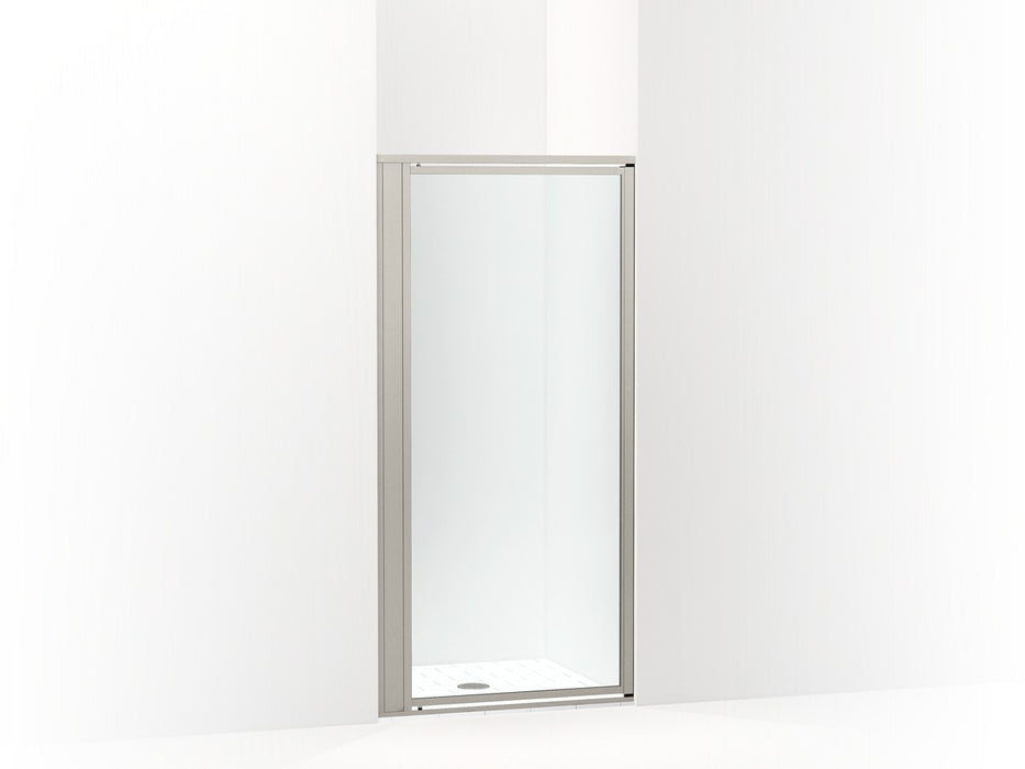 Sterling Attend 69" H pivot shower door with 1/8"-thick glass - Nickel Frame Finish with Smooth/Clear Glass Texture