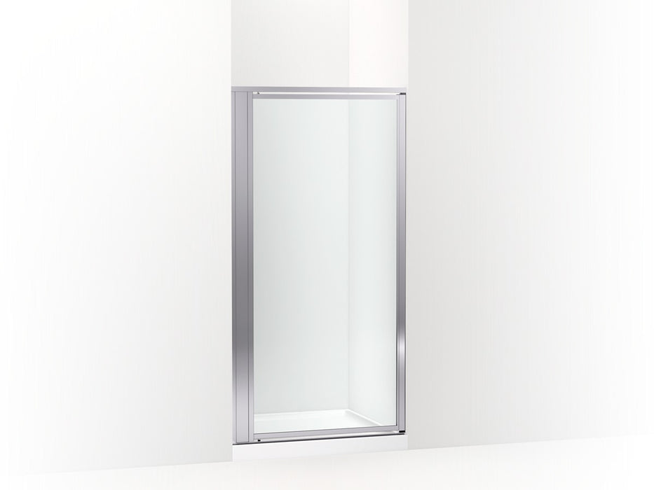 Sterling Attend 69" H pivot shower door with 1/8"-thick glass - Bright Silver