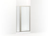 Sterling Attend 69" H pivot shower door with 1/8"-thick glass - Nickel Frame Finish with Smooth/Clear Glass Texture