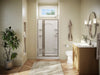 Sterling Attend 69" H pivot shower door with 1/8"-thick glass - Nickel Frame Finish with Smooth/Clear Glass Texture