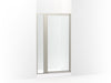 Sterling Attend 69" H pivot shower door with 1/8"-thick glass - Nickel Frame Finish with Smooth/Clear Glass Texture