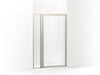 Sterling Attend 69" H pivot shower door with 1/8"-thick glass - Nickel Frame Finish with Smooth/Clear Glass Texture