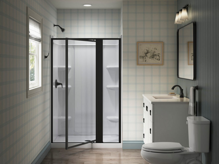 Sterling Attend 69" H pivot shower door with 1/8"-thick glass - Matte Black