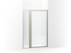 Sterling Attend 69" H pivot shower door with 1/8"-thick glass - Nickel Frame Finish with Smooth/Clear Glass Texture