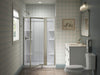 Sterling Attend 69" H pivot shower door with 1/8"-thick glass - Nickel Frame Finish with Smooth/Clear Glass Texture