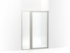Sterling Attend 69" H pivot shower door with 1/8"-thick glass - Nickel Frame Finish with Smooth/Clear Glass Texture