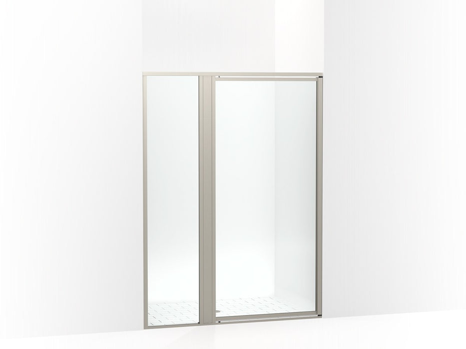 Sterling Attend 69" H pivot shower door with 1/8"-thick glass - Nickel Frame Finish with Smooth/Clear Glass Texture
