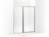 Sterling Attend 69" H pivot shower door with 1/8"-thick glass - Nickel Frame Finish with Smooth/Clear Glass Texture