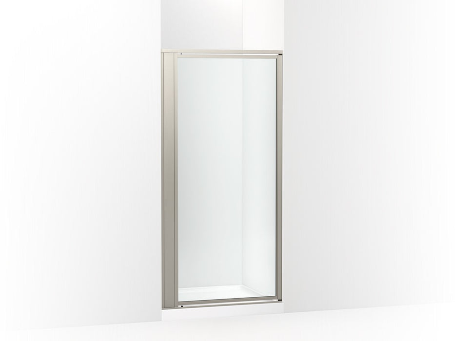 Sterling Attend 72" H pivot shower door with 1/8"-thick glass - Nickel Frame Finish with Smooth/Clear Glass Texture