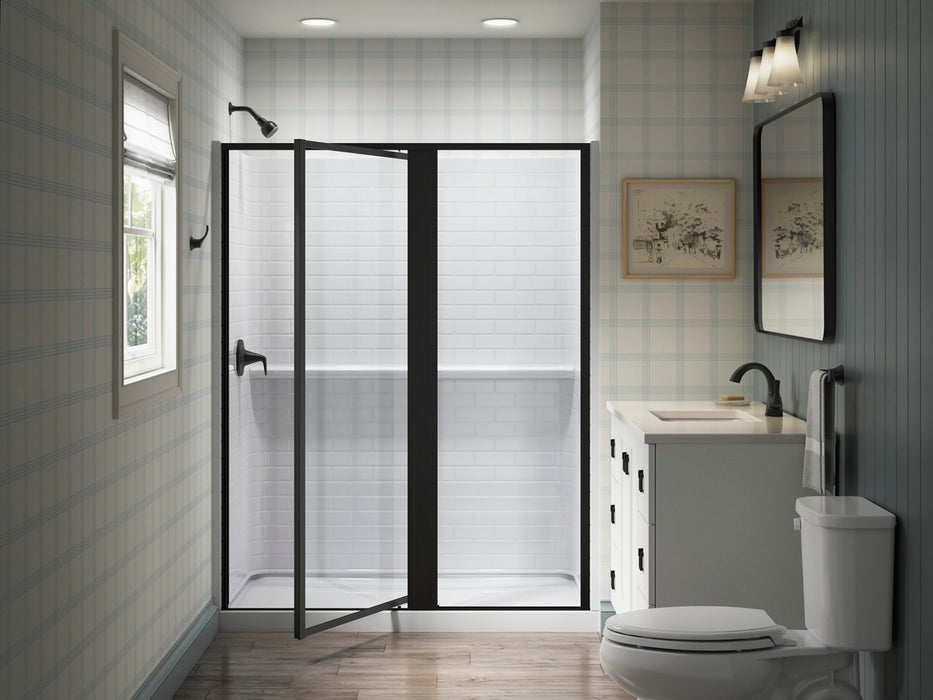 Sterling Attend 72" H pivot shower door with 1/8"-thick glass - Matte Black