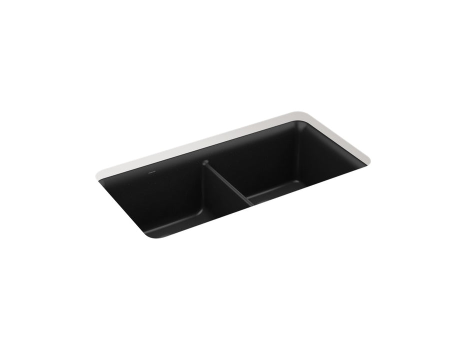 Sterling Gunnison 33-1/2" undermount double-bowl kitchen sink - Matte Black