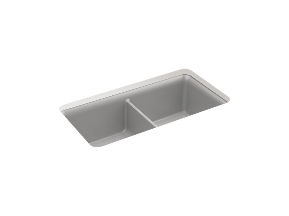 Sterling Gunnison 33-1/2" undermount double-bowl kitchen sink - Matte Grey