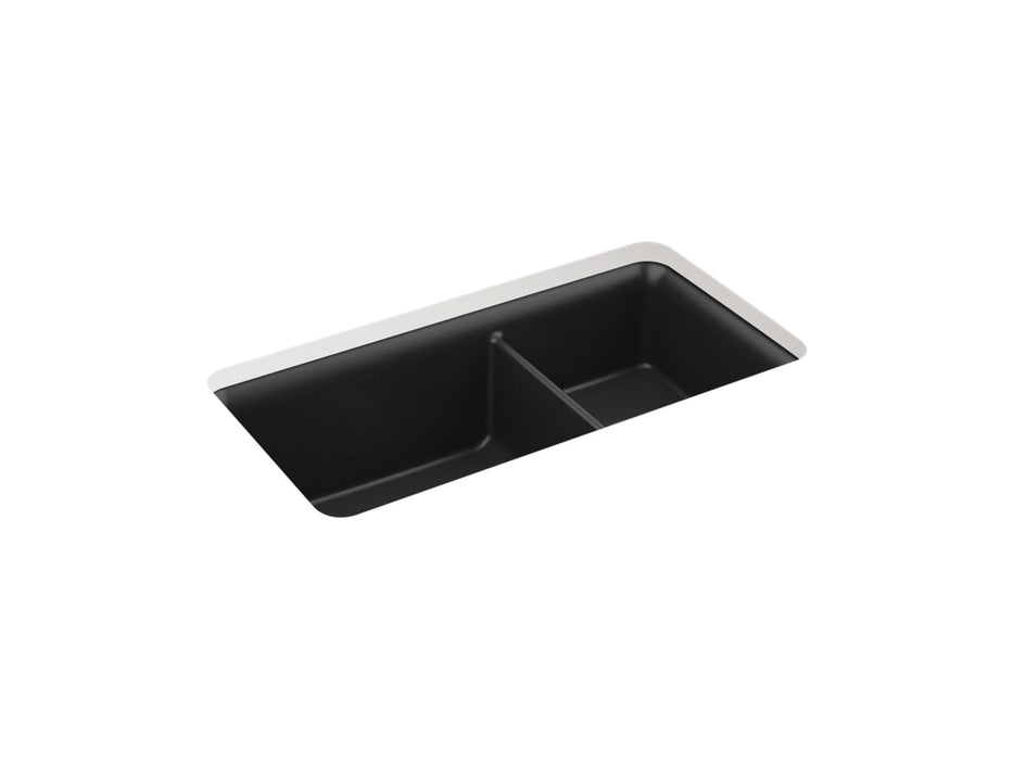 Sterling Gunnison 33-1/2" undermount double-bowl kitchen sink - Matte Black