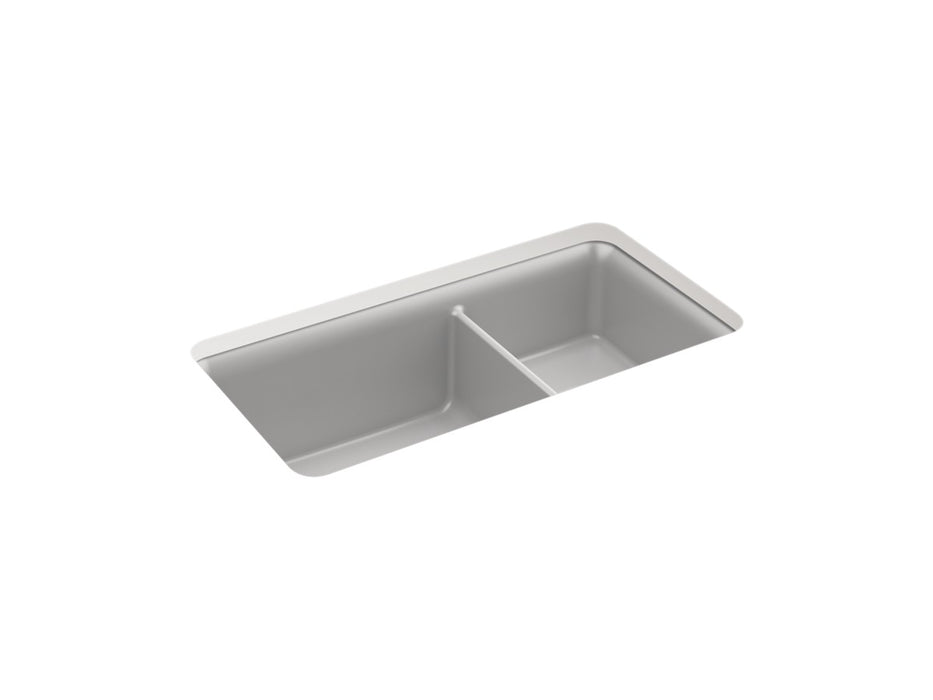 Sterling Gunnison 33-1/2" undermount double-bowl kitchen sink - Matte Grey