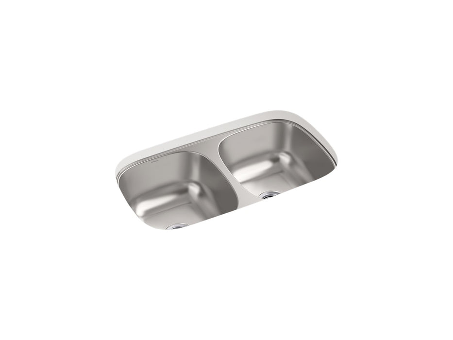 Sterling Valton 32-1/4" undermount double-bowl kitchen sink - Stainless Steel