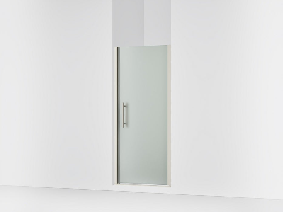 Sterling Finesse Peak 67" H pivot shower door with 5/16"-thick glass - Anodized Brushed Nickel