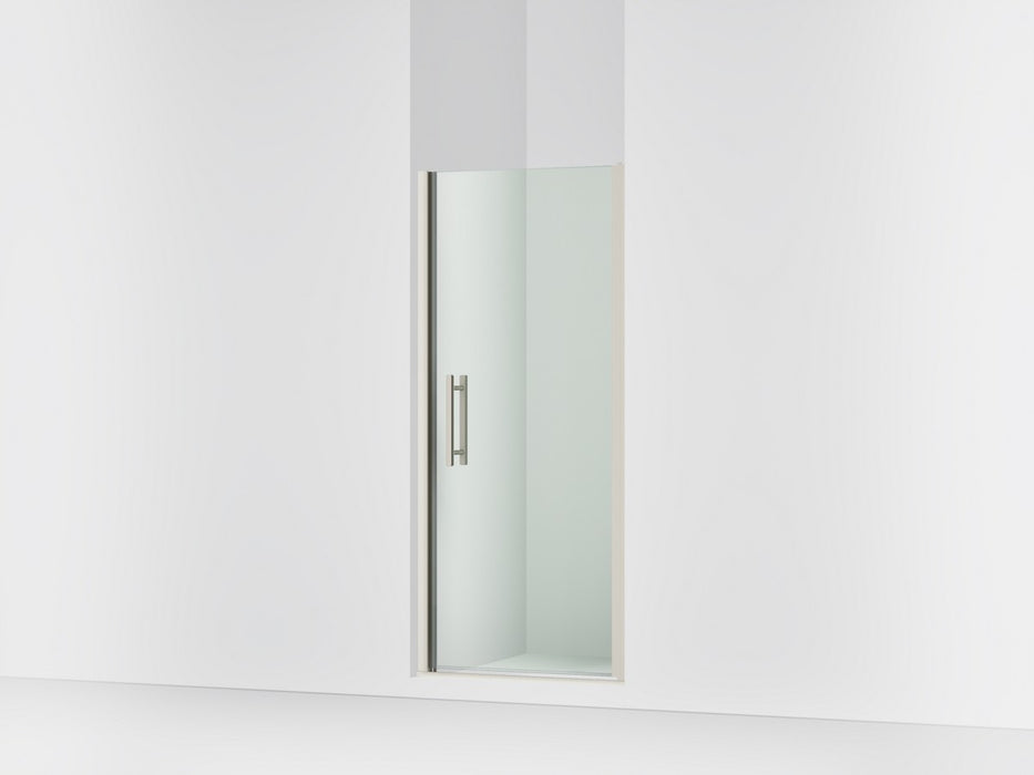 Sterling Finesse Peak 67" H pivot shower door with 5/16"-thick glass - Anodized Brushed Nickel