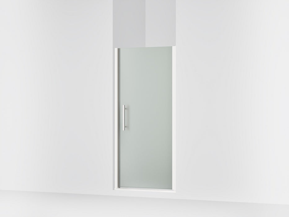 Sterling Finesse Peak 67" H pivot shower door with 5/16"-thick glass - Bright Polished Silver