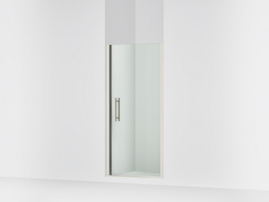 Sterling Finesse Peak 67" H pivot shower door with 5/16"-thick glass - Anodized Brushed Nickel