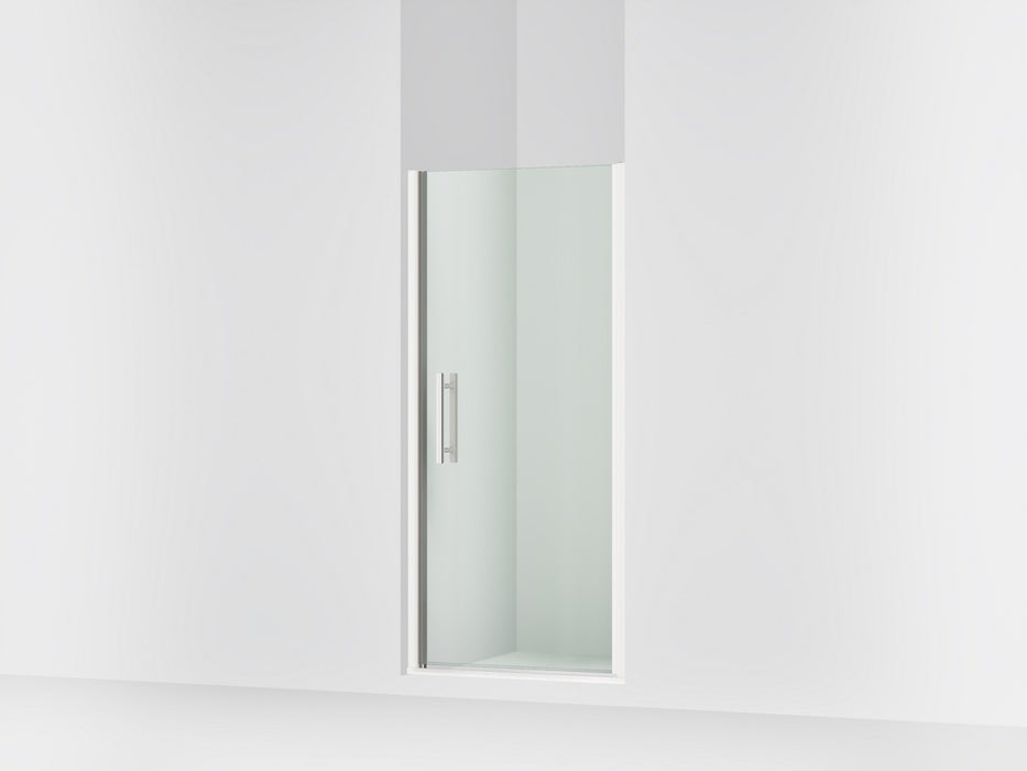 Sterling Finesse Peak 67" H pivot shower door with 5/16"-thick glass - Bright Polished Silver