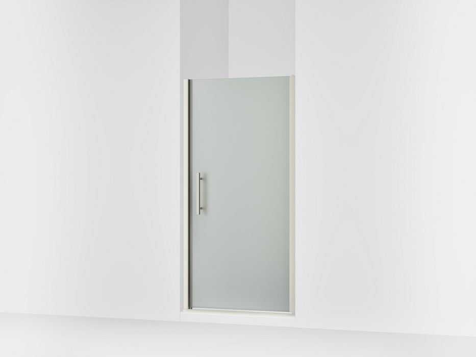 Sterling Finesse Peak 67" H pivot shower door with 5/16"-thick glass - Anodized Brushed Nickel