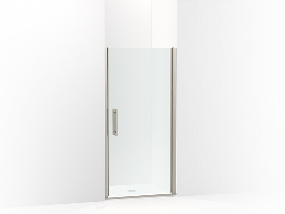 Sterling Finesse Peak 67" H pivot shower door with 5/16"-thick glass - Anodized Brushed Nickel