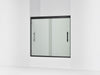 Sterling Finesse Peak 55-1/8" H sliding bath door with 5/16"-thick glass - Matte Black