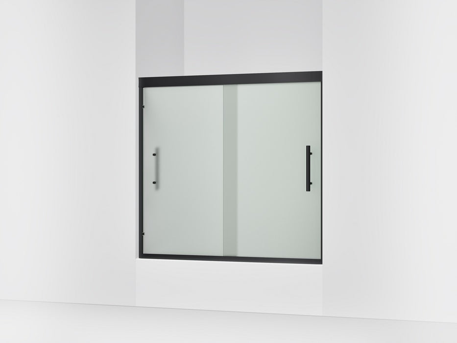 Sterling Finesse Peak 55-1/8" H sliding bath door with 5/16"-thick glass - Matte Black